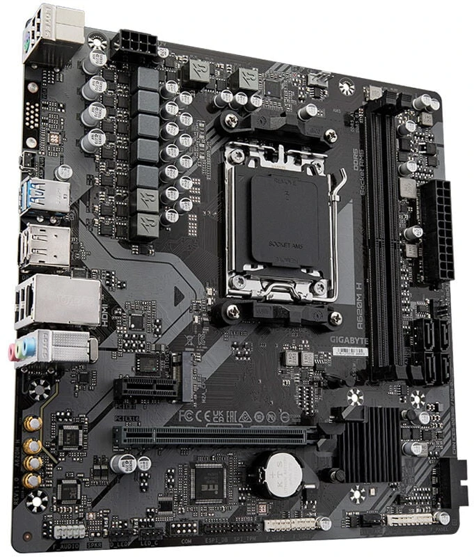 Pagrindinė plokštė Gigabyte Gigabaitas | A620M H 1,0 M/B | Procesorių šeima AMD | Procesoriaus lizdas AM5 | DDR5 DIMM | Atminties lizdai 2 | Palaikomos standžiojo disko sąsajos SATA, M.2 | SATA jungčių skaičius 4 | Lustų rinkinys AMD A620 | Mikro ATX