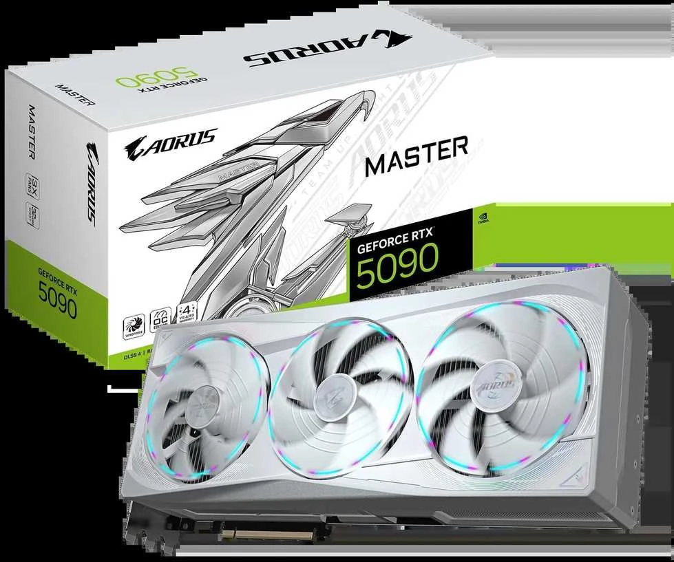 Vaizdo plokštė „Gigabyte AORUS GeForce RTX 5090 MASTER ICE 32G“ | „NVIDIA“ | 32 GB | „GeForce RTX 5090“ | GDDR7 | HDMI jungčių kiekis: 1 | PCI-E 5.0