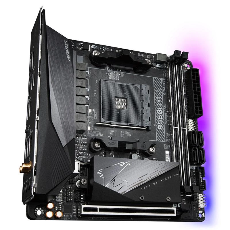 Pagrindinė plokštė Gigabyte B550I AORUS PRO AX AM4 lizdas „mini ITXs“ AMD B550