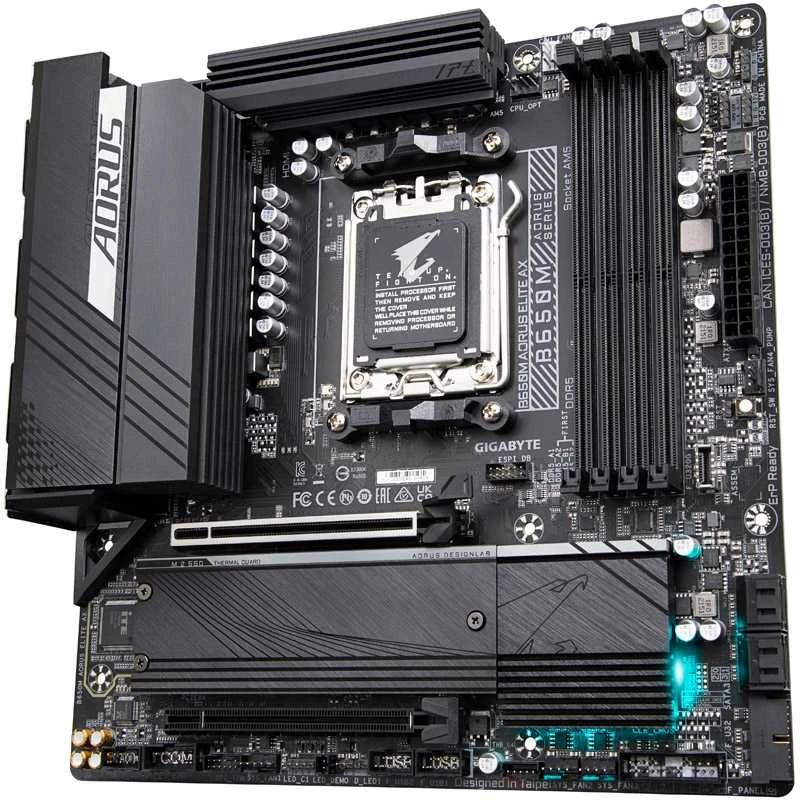 Pagrindinė plokštė GIGABYTE B650M AORUS ELITE AX  / AM5 / MicroATX / DDR5 x4 / PCI-Express 4.0 16x / 2x M.2