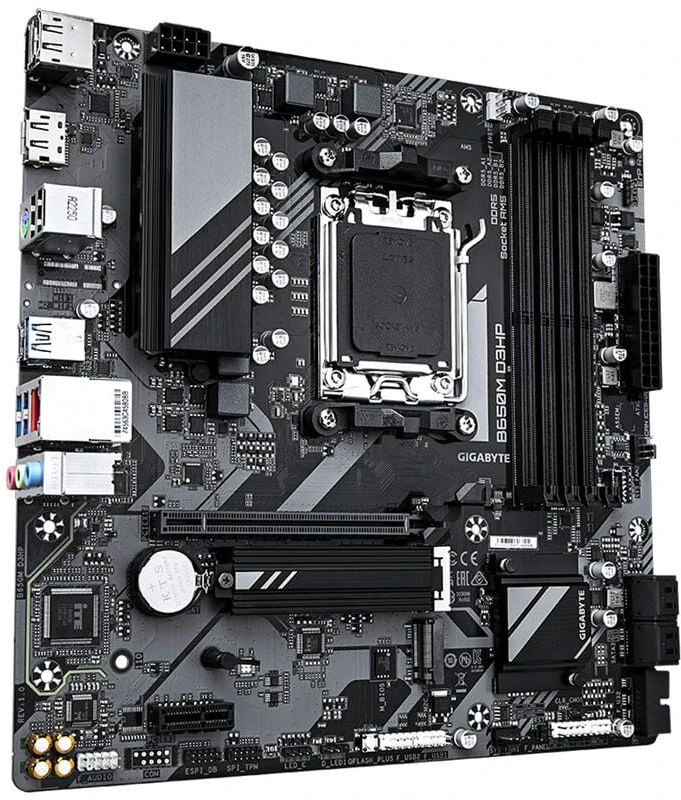 Pagrindinė plokštė „Gigabyte“ | B650M D3HP | Procesorių šeima AMD | Procesoriaus lizdas AM5 | DDR5 DIMM | Atminties lizdai 1 | Palaikomos standžiojo disko sąsajos SATA, M.2 | SATA jungčių skaičius 4 | Lustų rinkinys AMD B650 | „Micro ATX“