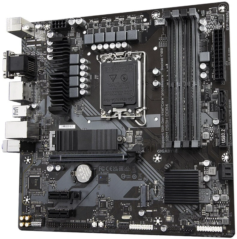 Pagrindinė plokštė GIGABYTE B760M DS3H/ Intel® Socket LGA 1700/ 4xDDR4/ 4xSATA 2xM.2/Support 13th and 12th Gen Series Processors
