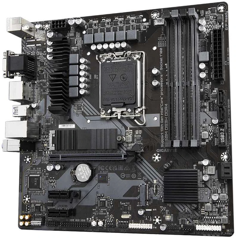 Pagrindinė plokštė GIGABYTE B760M DS3H/ Intel® Socket LGA 1700/ 4xDDR4/ 4xSATA 2xM.2/Support 13th and 12th Gen Series Processors