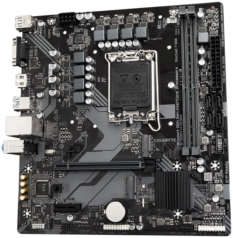 Pagrindinė plokštė „Gigabyte“ | B760M H DDR4 1.0 M/B | Procesorių šeima „Intel“ | Procesoriaus lizdas LGA1700 | DDR4 DIMM | Atminties lizdai 2 | Palaikomos standžiojo disko sąsajos SATA, M.2 | SATA jungčių skaičius 4 | Lustų rinkinys „Intel B760 Express“ | „Micro ATX“