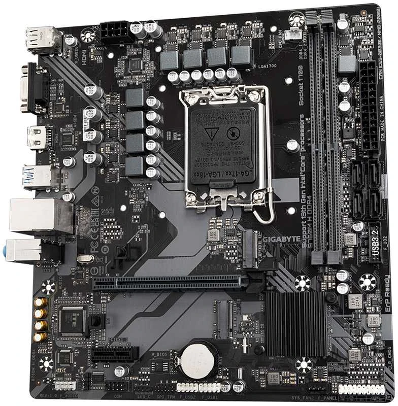 Pagrindinė plokštė „Gigabyte“ | B760M H DDR4 1.0 M/B | Procesorių šeima „Intel“ | Procesoriaus lizdas LGA1700 | DDR4 DIMM | Atminties lizdai 2 | Palaikomos standžiojo disko sąsajos SATA, M.2 | SATA jungčių skaičius 4 | Lustų rinkinys „Intel B760 Express“ | „Micro ATX“