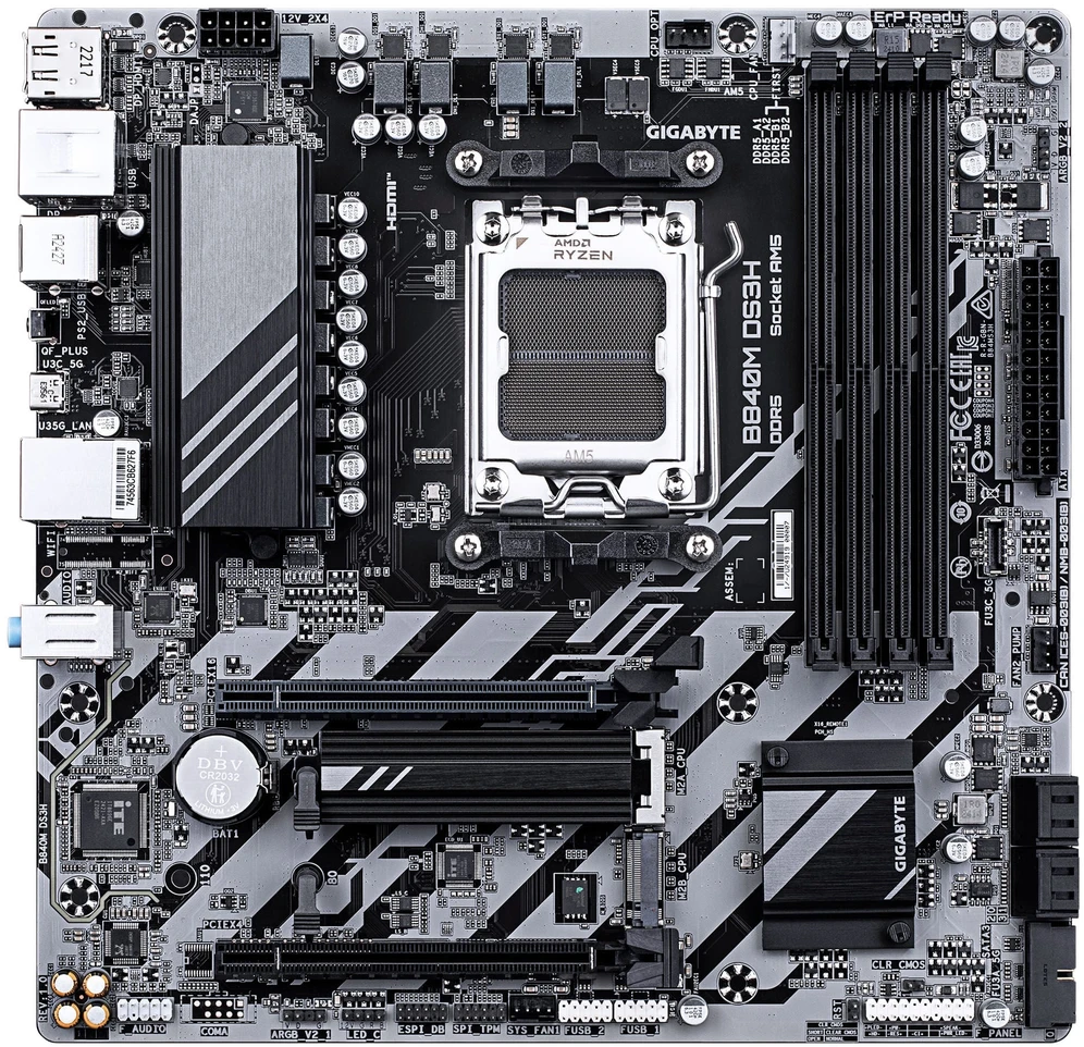 Pagrindinė plokštė GIGABYTE B840M DS3H AM5 1xHDMI 2xDP