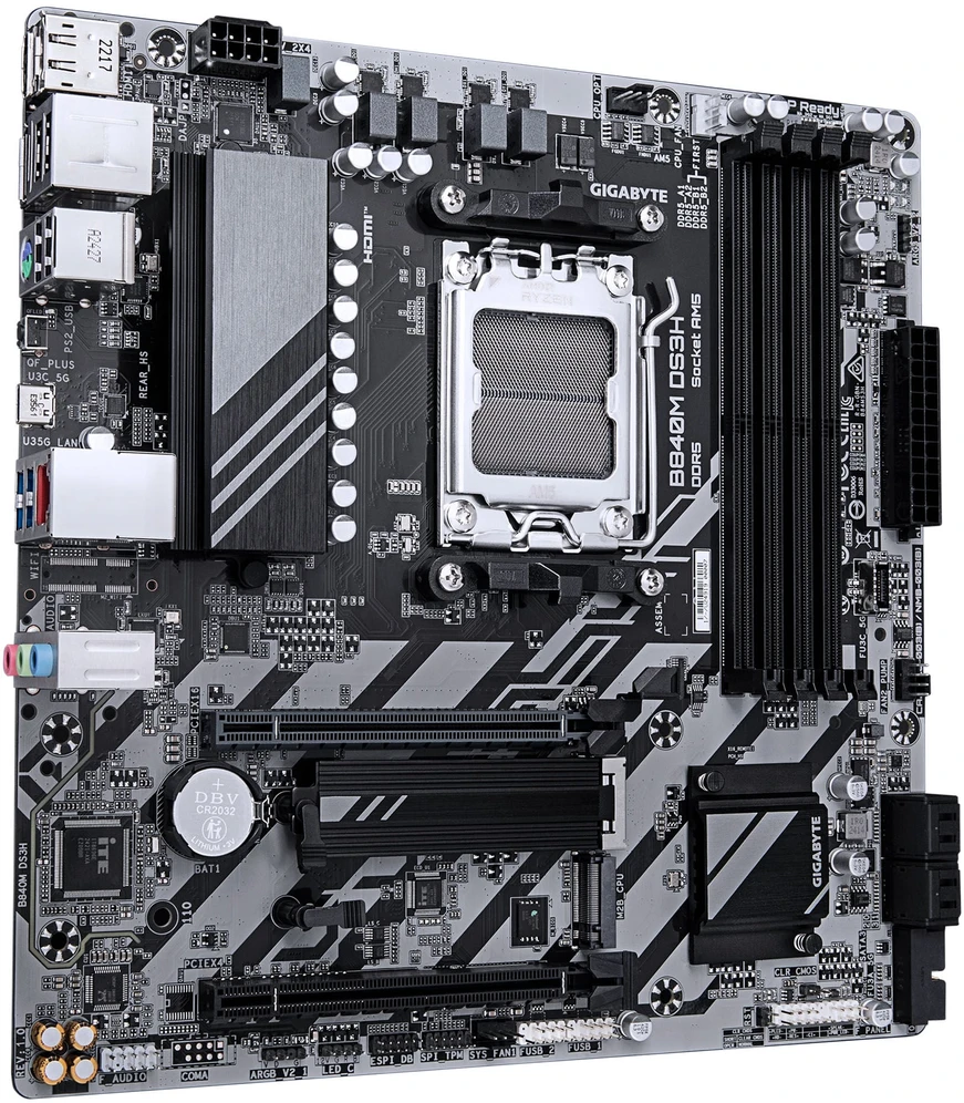 Pagrindinė plokštė GIGABYTE B840M DS3H AM5 1xHDMI 2xDP