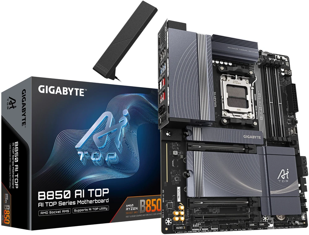 „GIGABYTE B850 AI TOP“, AMD B850 pagrindinė plokštė - AM5 lizdas, DDR5