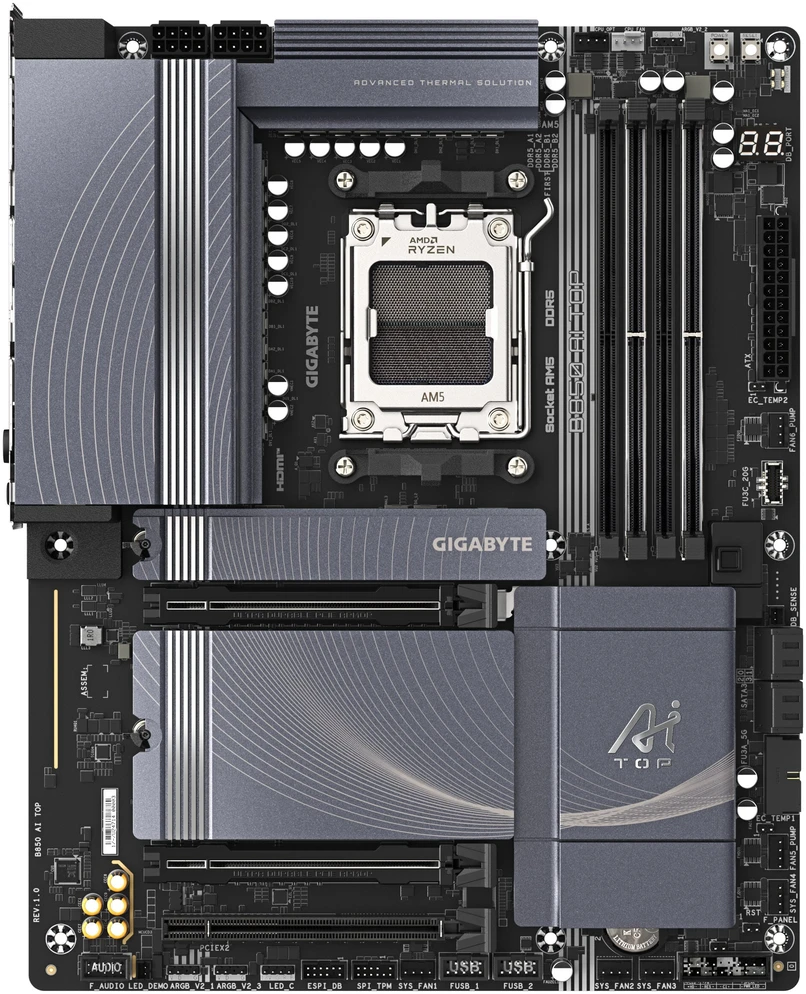 „GIGABYTE B850 AI TOP“, AMD B850 pagrindinė plokštė - AM5 lizdas, DDR5