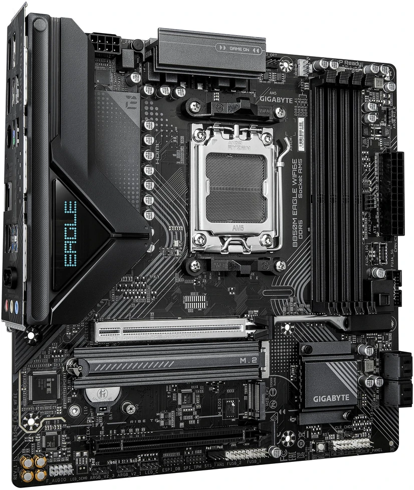 Pagrindinė plokštė „Gigabyte B850M EAGLE WF6E“ | Procesorių šeima AMD | Procesoriaus lizdas AM5 | DDR5 | Palaikomos kietojo disko sąsajos SATA, M.2 | SATA jungčių skaičius 4