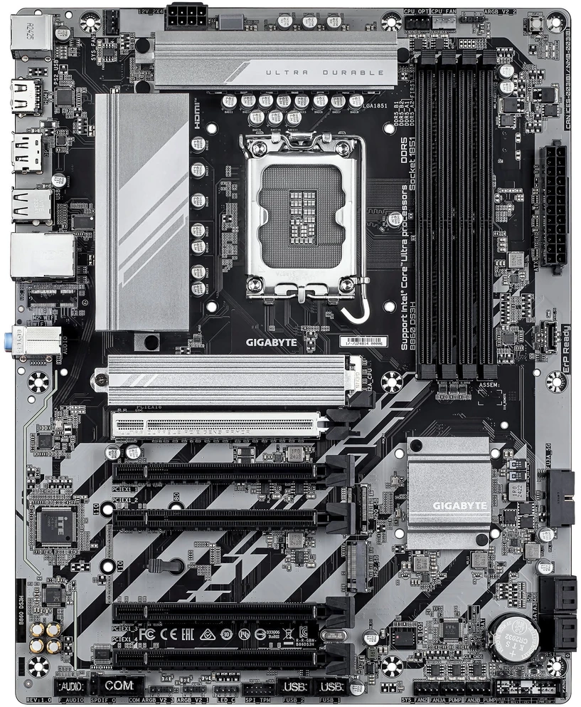 Pagrindinė plokštė GIGABYTE B860 DS3H LGA1851 MB 4xDDR5 4xSATA 3xM.2