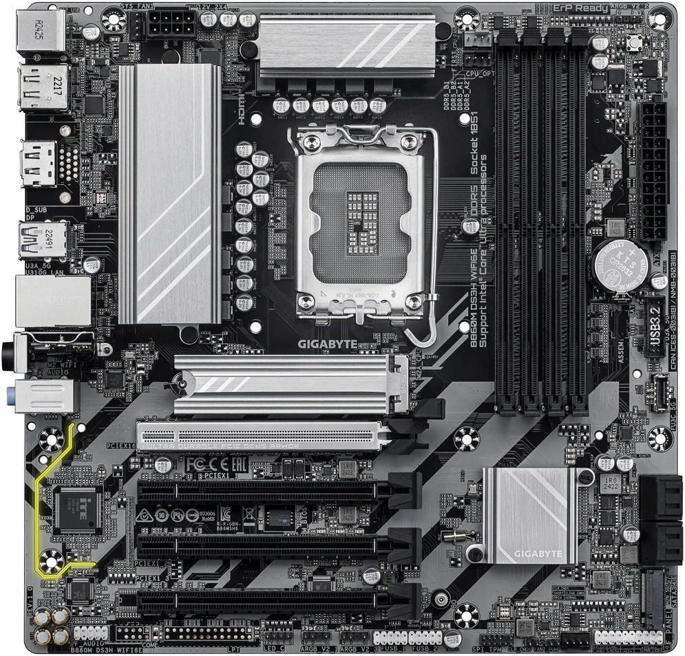 Pagrindinė plokštė Gigabyte B860M DS3H WIFI6E