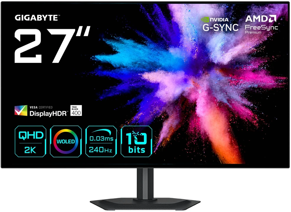 Žaidimų monitorius Gigabyte GO27Q24G, 27" QHD (2560x1440) OLED, 240Hz, 0.03ms, HDR True Black 400, FreeSync Premium