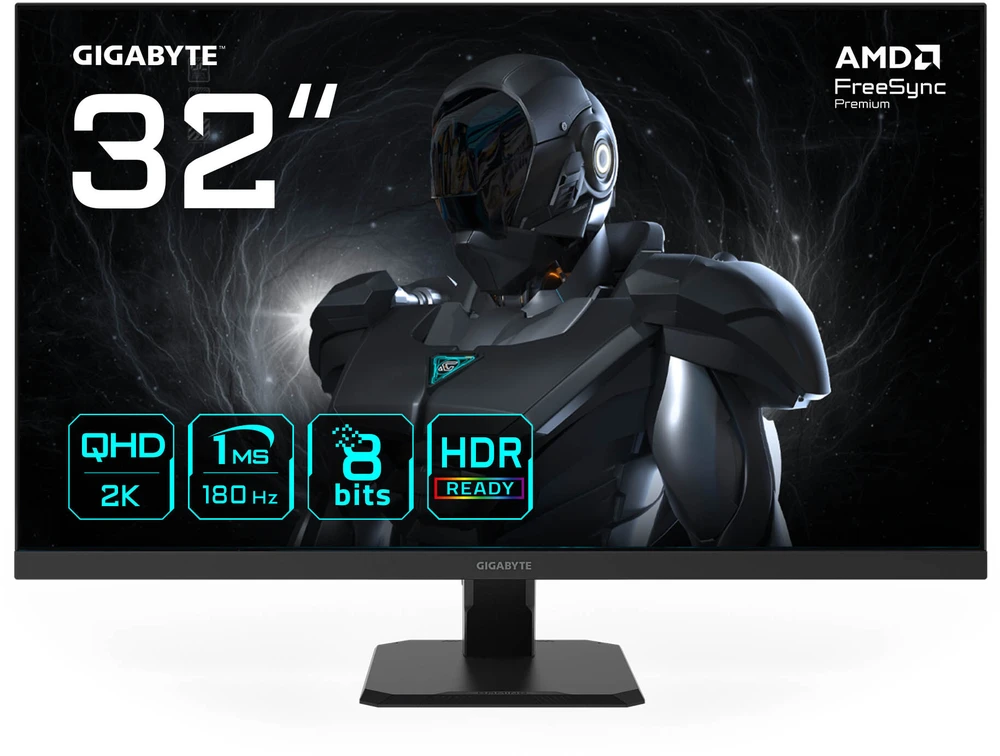 Monitorius Gigabyte | GS32QA | 32" | SS IPS | QHD | 180 Hz | 1 ms | 2560 x 1440 pikselių | 300 cd/m² | HDMI jungtys, kiekis 2