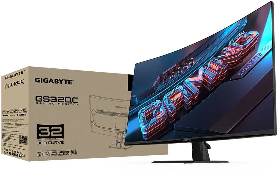 Gigabyte | Gaming Monitorius | GS32QC EU | 31.5 " | VA | 170 Hz | 1 ms | 2560 x 1400 pikselių | 300 cd/m² | HDMI jungtys quantity 2