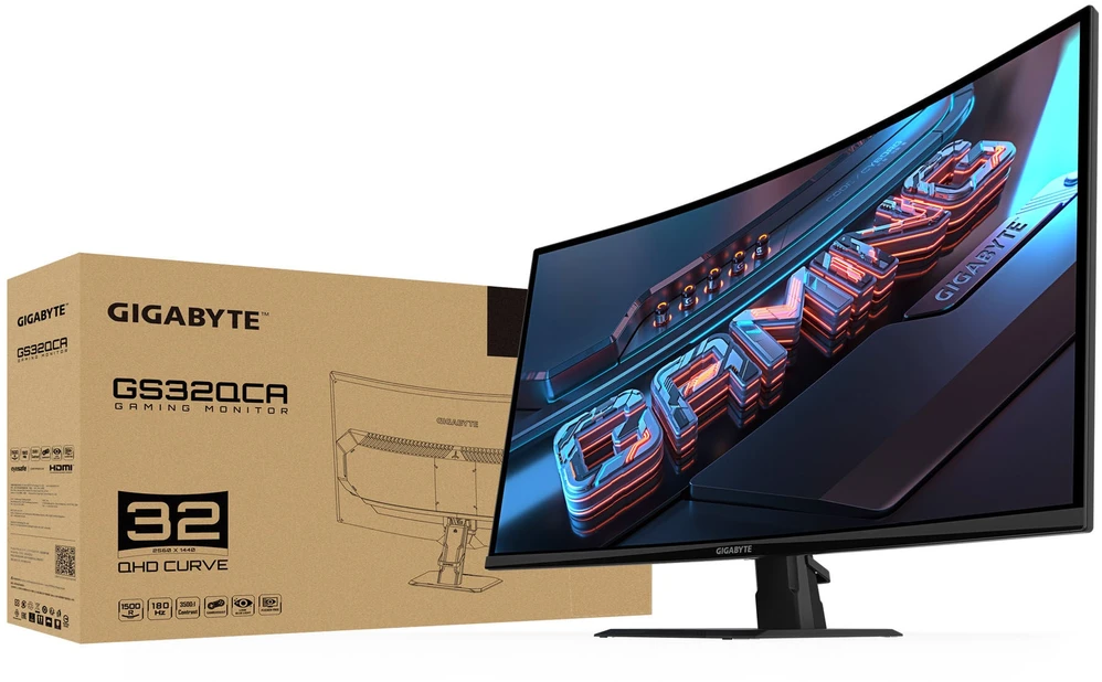 Monitorius Gigabyte | GS32QCA EU | 31.5 " | VA | 180 Hz | 1 ms | 250 cd/m² | HDMI jungčių kiekis: 2