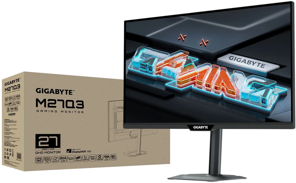 Monitorius Gigabyte M27Q3 EK | 27" | IPS | QHD | 300 Hz | 1 ms | 2560 x 1440 | 400 cd/m²