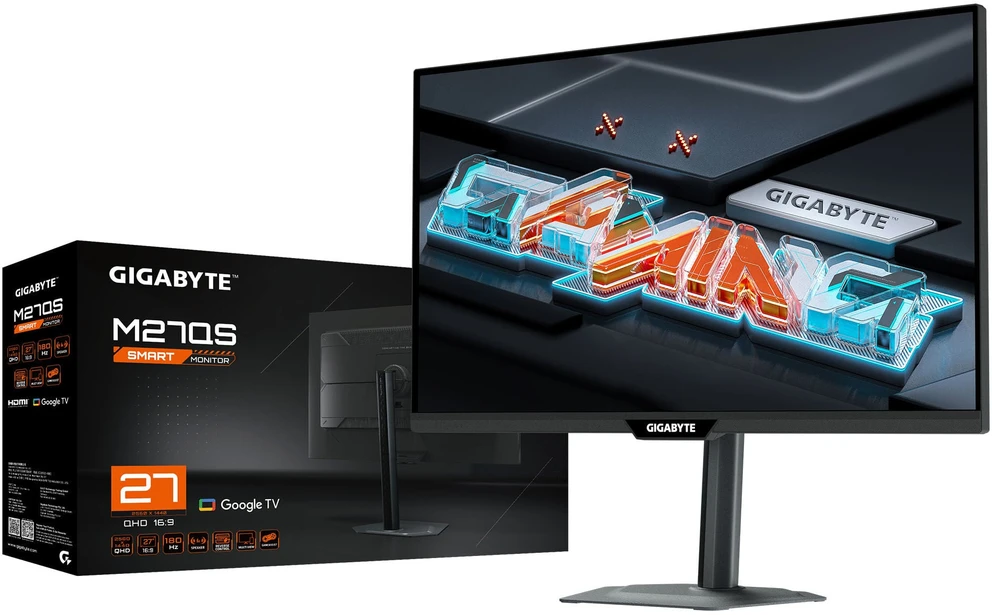 Monitorius Gigabyte | M27QS EK | 27 " | SS IPS | QHD | 180 Hz | 1 ms | 2560 x 1440 pikselių | 350 cd/m² | HDMI jungtys quantity 1