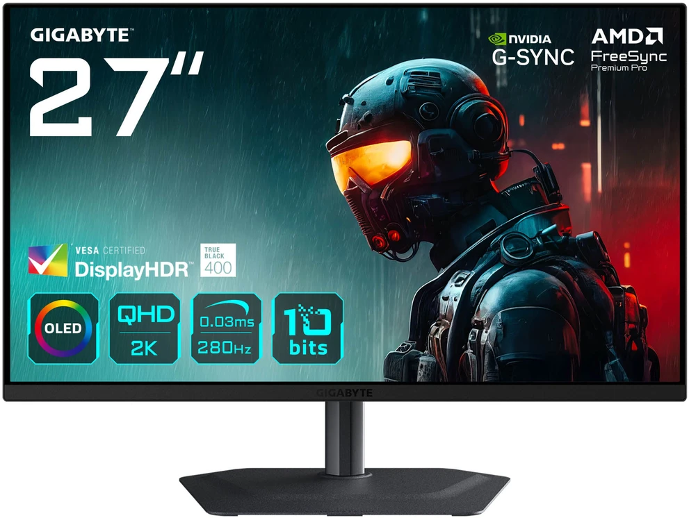 Monitorius Gigabyte MO27Q2A 27" | 2560 x 1440 | 280 Hz | 0.03 ms | 250 cd/m² | DisplayHDR True Black 400