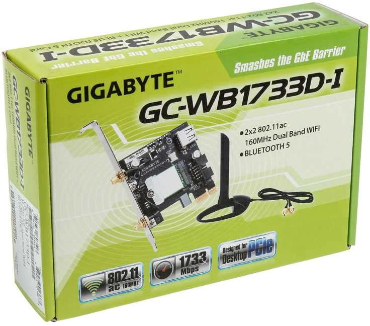 Gigabyte GC-WB1733D-I tinklo plokštė WLAN / Bluetooth 1733 Mbit/ai Vidinis