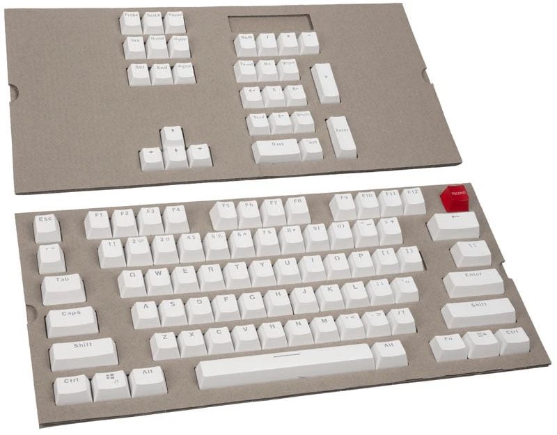 Pakaitiniai klaviatūros klavišai Glorious ABS Keycaps - 104vnt, ANSI, US išdėstymas, Balti