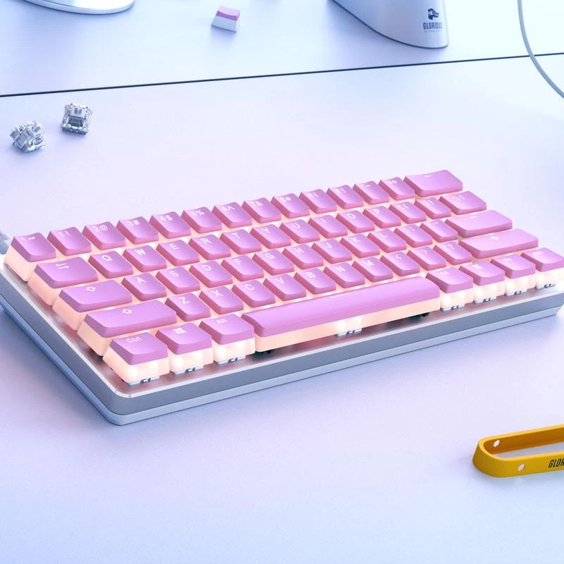 Klaviatūra Glorious Aura Keycaps – 145 Keycaps, rožinės spalvos – US-išdėstymas