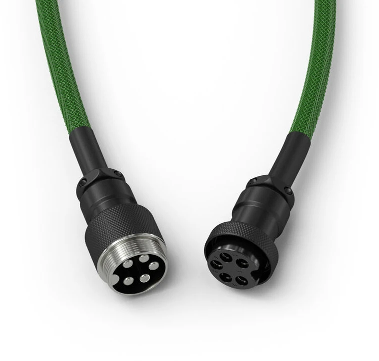 Glorious Coiled Cable susuktas klaviatūros laidas Forest Žalias, USB-C į USB-A – 1,37m, žalios spalvos
