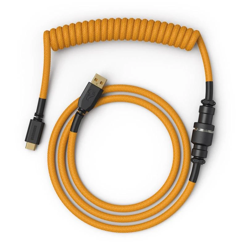 Glorious Coiled Cable susuktas klaviatūros laidas Glorious Gold, USB-C į USB-A – 1,37m, aukso spalvos