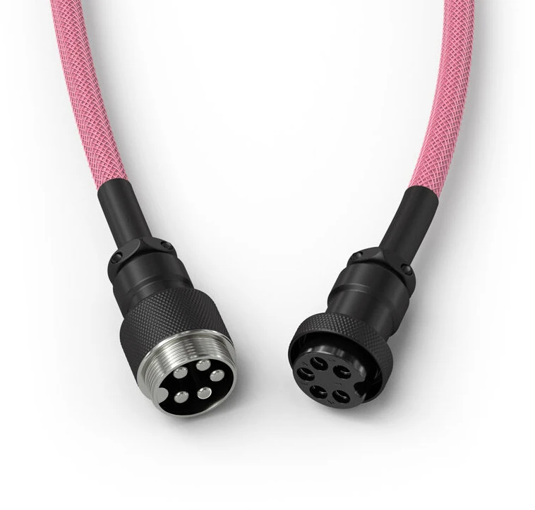 Glorious Coiled Cable susuktas klaviatūros laidas Prism Rožinė, USB-C į USB-A – 1,37m, rožinės spalvos