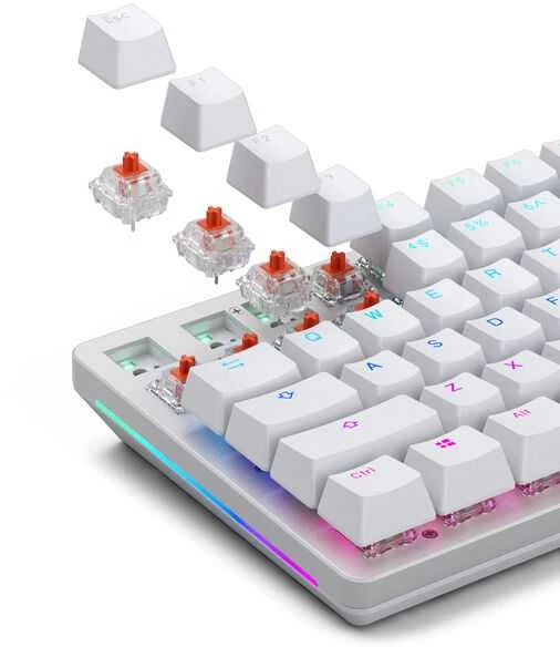 Klaviatūra Glorious Fox Heavy Switches, mechaniniai, 5-Pin, linear, MX-Stem, 55g – sutepti lubrikantu, 110 vnt