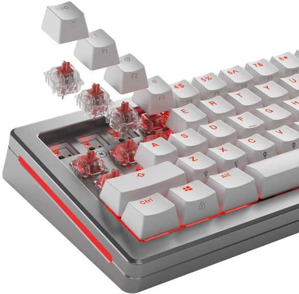 Klaviatūra Glorious Fox Ultralight Switches, mechaniniai, 5-Pin, linear, MX-Stem, 30g – sutepti lubrikantu, 110 vnt