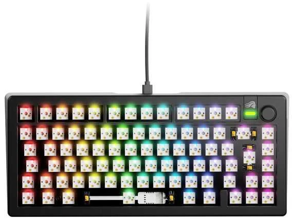 Glorious GMMK 3 75 % Custom žaidimų klaviatūra – Barebone, ISO išdėstymas, juodos spalvos