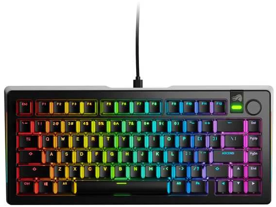 Glorious GMMK 3 Pro 75% Custom Klaviatūra žaidimams - Pre-Built, ANSI (US išdėstymas), Fox Switches, Juodas