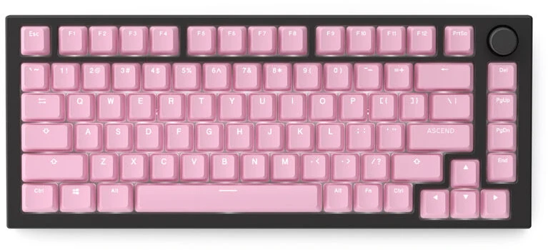 Klaviatūra Glorious GMMK ABS Doubleshot V2 USA Base Kit – rožinės spalvos