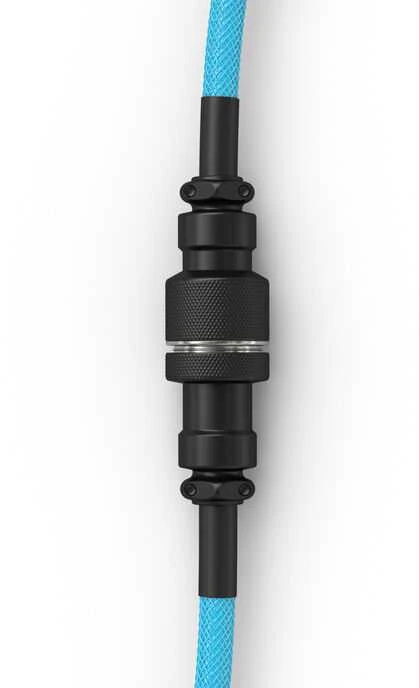 Klaviatūra Glorious GMMK Coiled Cable susuktas klaviatūros laidas Electric Mėlyna, USB-C į USB-A – mėlynos ir juodos spalvos