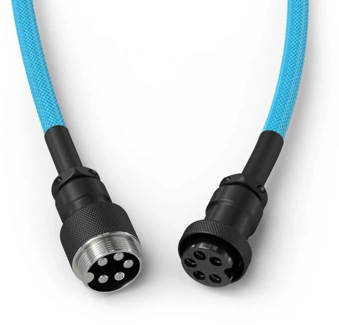 Klaviatūra Glorious GMMK Coiled Cable susuktas klaviatūros laidas Electric Mėlyna, USB-C į USB-A – mėlynos ir juodos spalvos