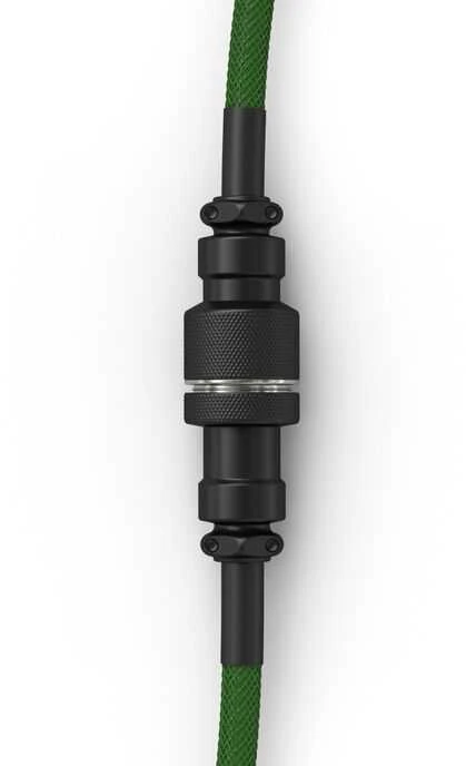 Klaviatūra Glorious GMMK Coiled Cable susuktas klaviatūros laidas Forest Žalias, USB-C į USB-A – žalios ir juodos spalvos