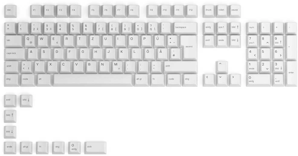 „Glorious GMMK Pro“ baltas ant juodo fono žaidimų klaviatūra, GPBT klavišų dangteliai, „Gateron“ skaidrūs jungikliai – įskaitant spiralinį laidą