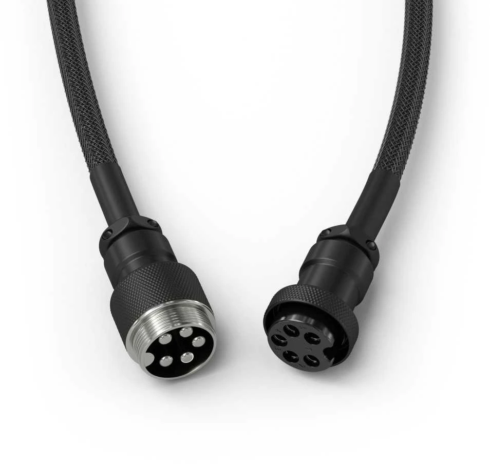 „Glorious GMMK Pro Juodas Phantom“ žaidimų klaviatūra, GPBT klavišų dangteliai, „Gateron Clear“ jungikliai – įskaitant spiralinį laidą