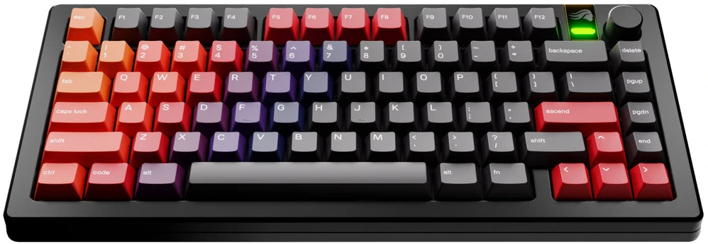 Klaviatūra Glorious GPBT Gradient Keycaps, ANSI išdėstymas US, PBT, Dye-Sub – Celestial Fire