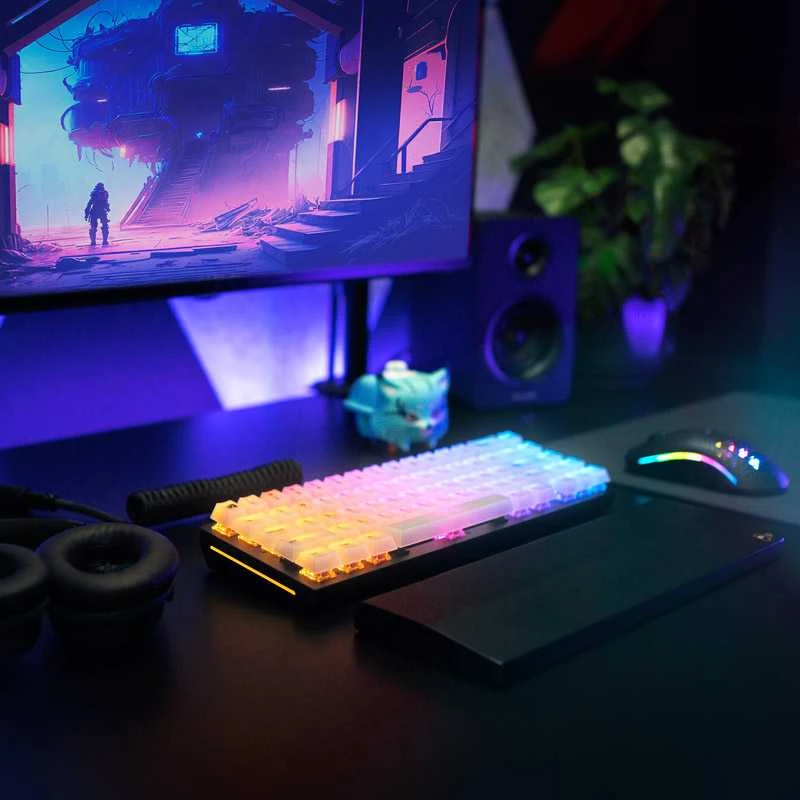 Klaviatūra Glorious Polychroma RGB Keycaps – 115 Keycaps, ANSI, US išdėstymas, pusiau skaidrūs