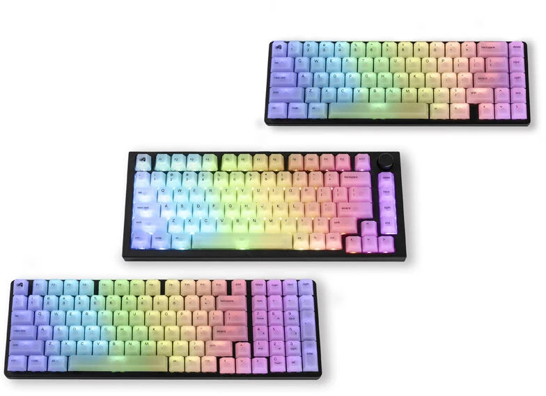 Klaviatūra Glorious Polychroma RGB Keycaps – 115 Keycaps, ANSI, US išdėstymas, pusiau skaidrūs