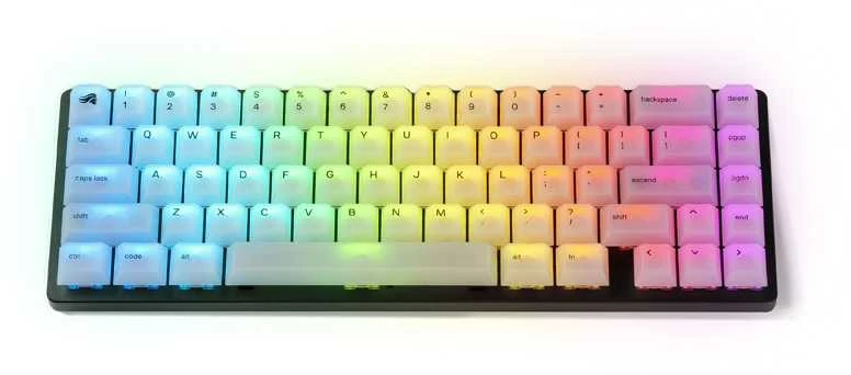 Klaviatūra Glorious Polychroma RGB Keycaps – 115 Keycaps, ANSI, US išdėstymas, pusiau skaidrūs