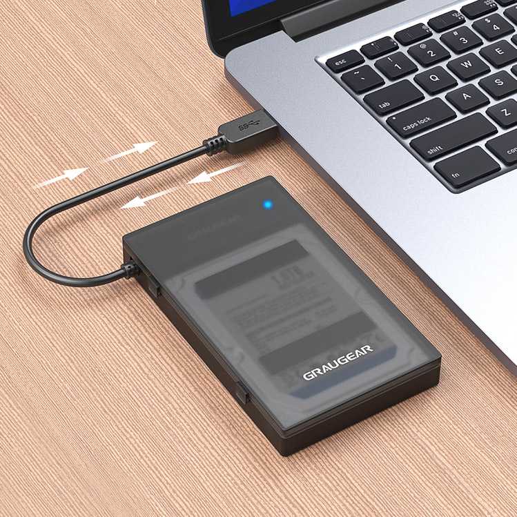 Doko stotelė Graugear GRAUGEAR USB-A/C 3.1 kabelis adaptera 2,5'' SATA SSD/HDD