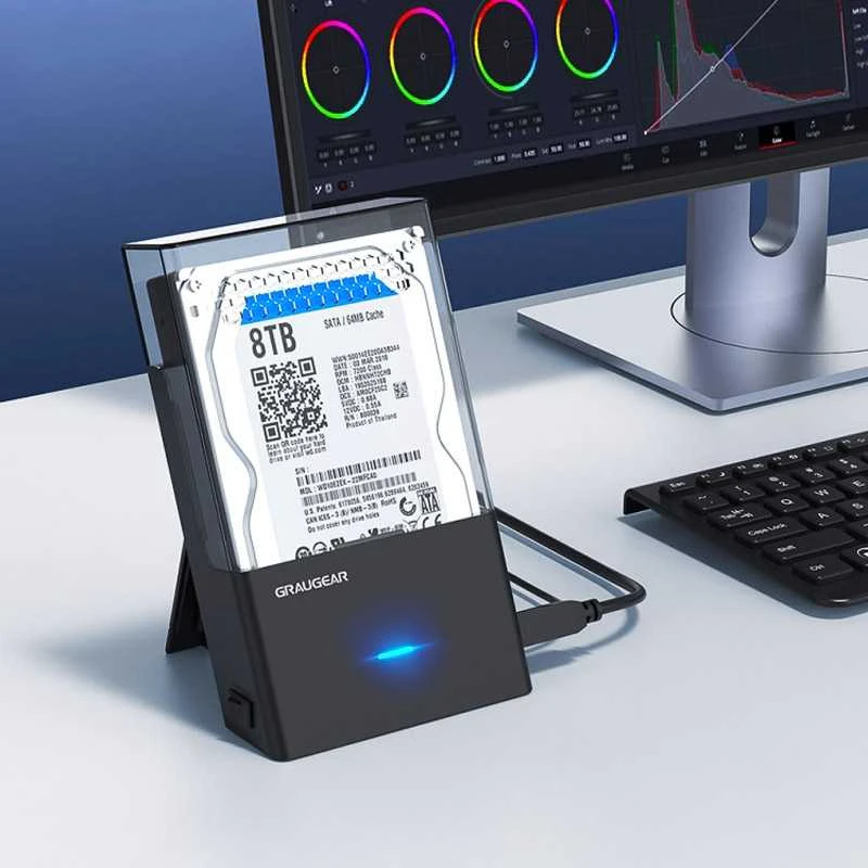 „Graugear“ kišeninis prijungimo dėklas 3,5 colio / 2,5 colio HDD / SSD diskams, USB 3.2 Gen1