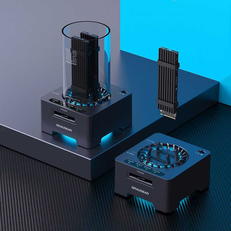 GAU GRAUGEAR G-M2DK-CR-10G saugojimo diskų prijungimo stotis USB 3.2 Gen 2 (3.1 Gen 1) Type-C Pilka