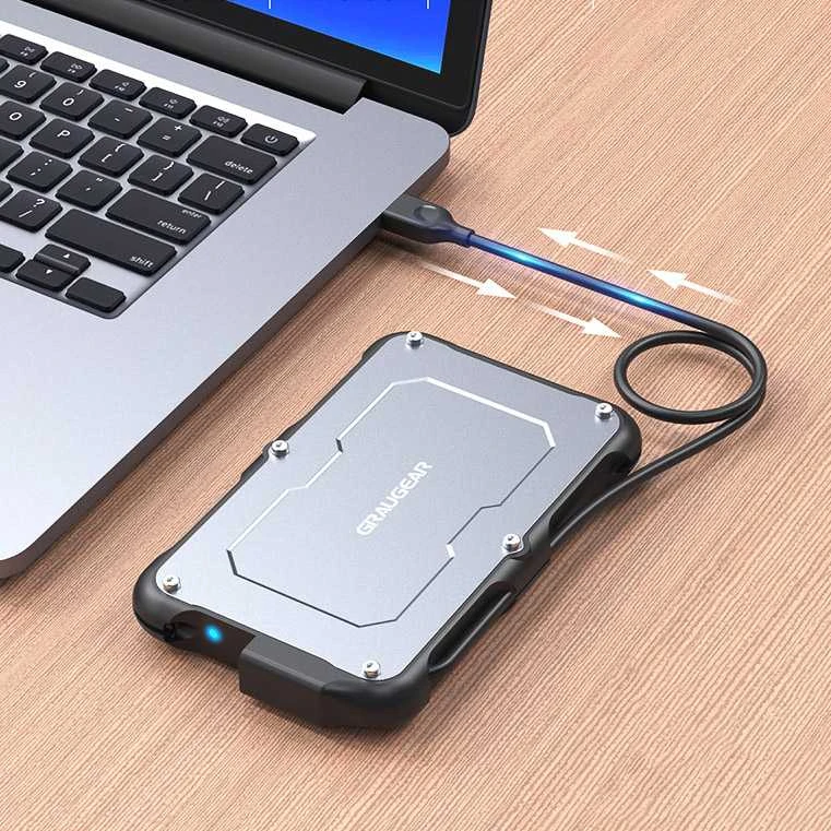 „Graugear GrayGear“ išorinis dėklas, skirtas 2,5 colio SSD / HDD USB-C 3.2 Gen2