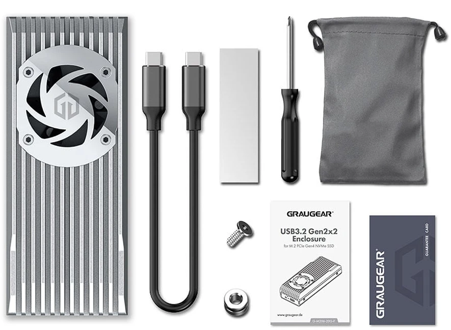 GAU GRAUGEAR G-M206-20G-F saugojimo diskų korpusas SSD korpusas Pilka M.2