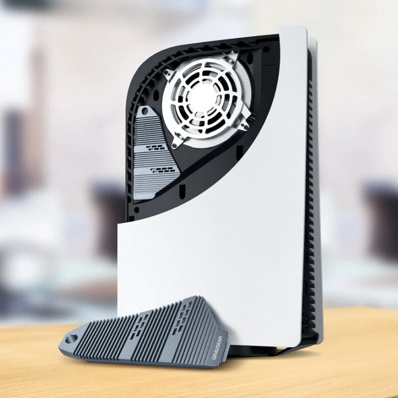 Graugear Pilkas Gear Heatpipe radiatorius PS5 atminties išplėtimui, skirtas M.2 NVMe SSD, su integruotu dangteliu