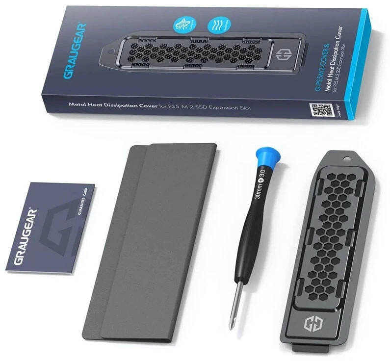 Graugear Kühler mit Abdeckung für PS5 M.2 | Farbe juodas